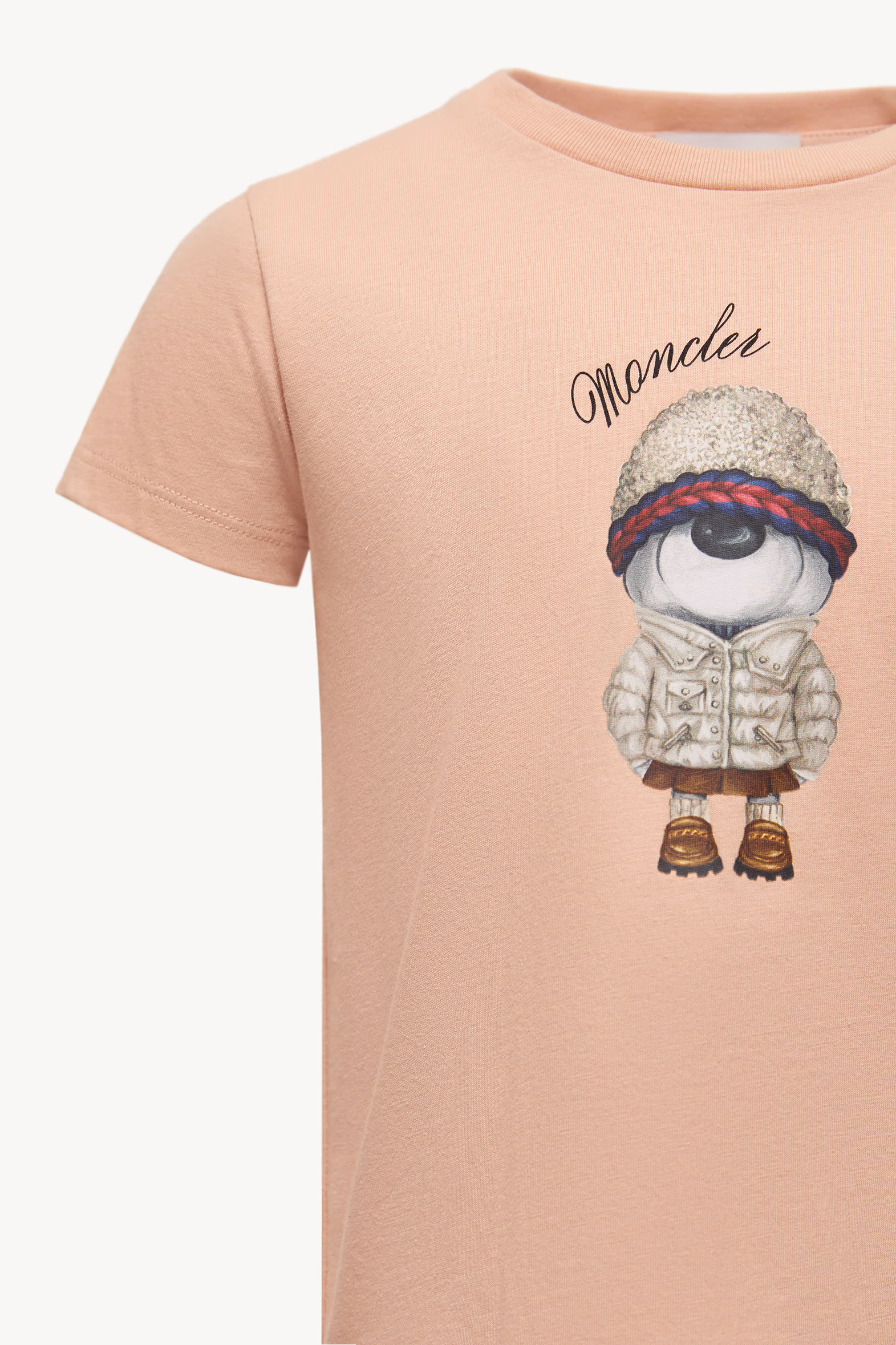 Camiseta de algodón con motivo de osito de peluche Niña Rosado claro Moncler 3